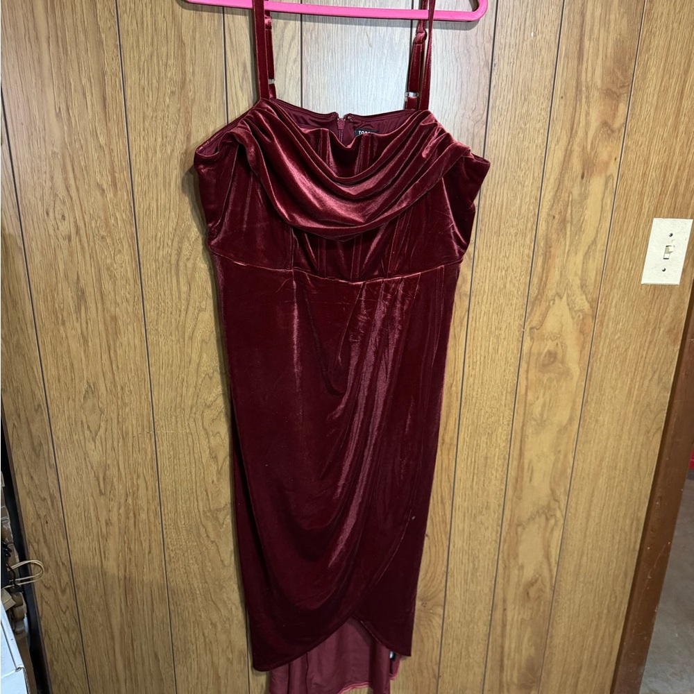 Torrid Burgundy Velvet High Low Corset Dress Size 18 NWT
